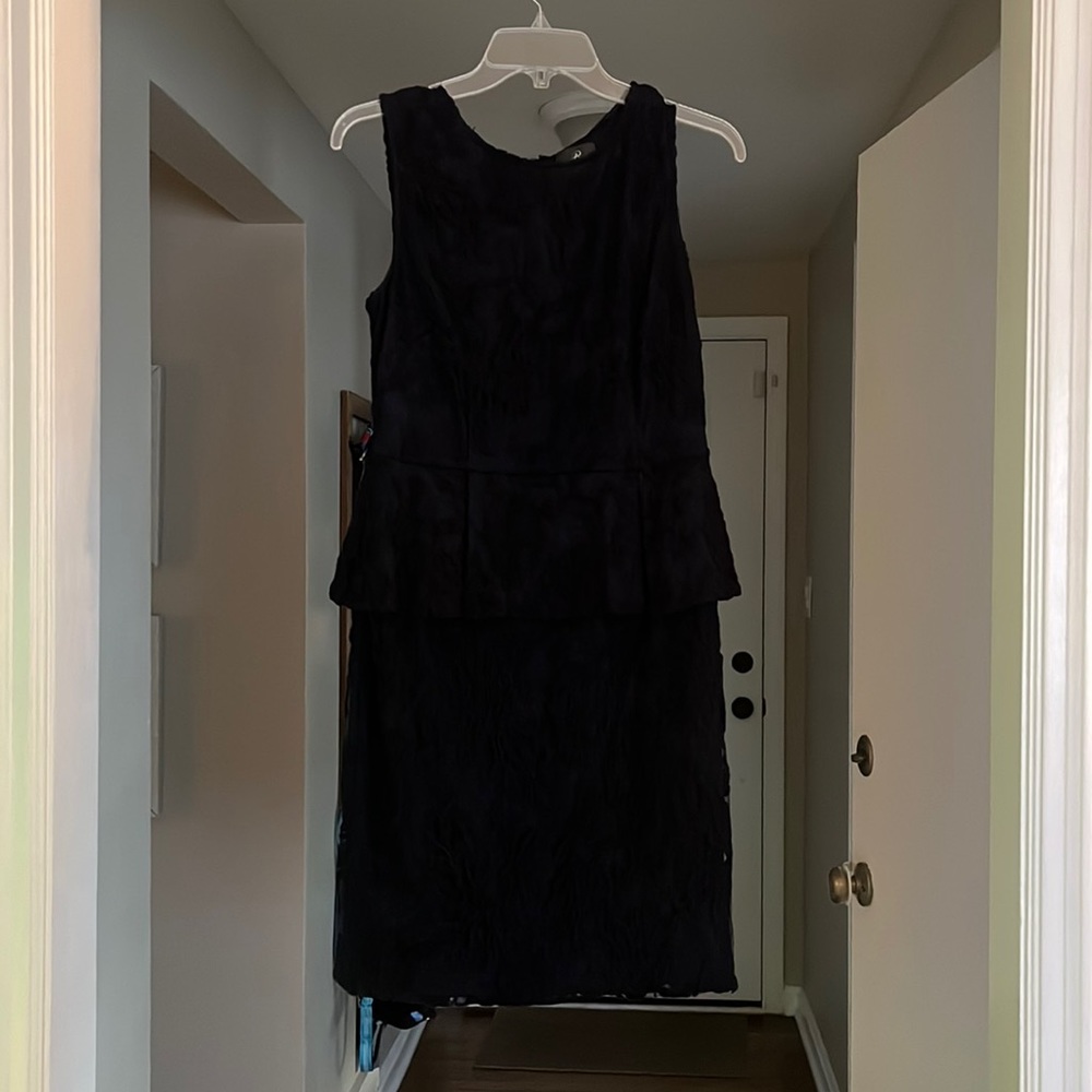 Navy lace peplum dresss